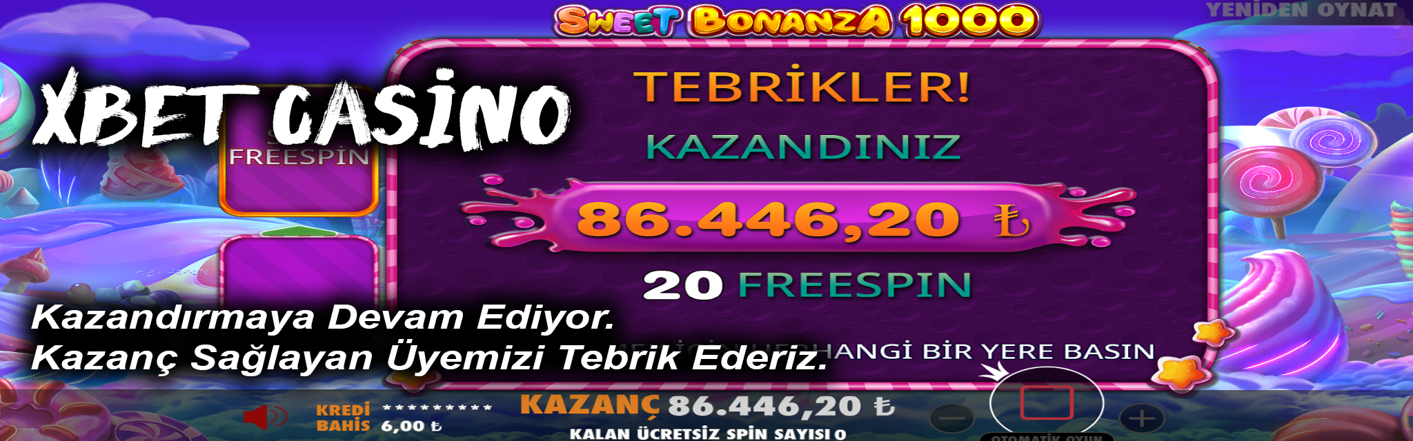 Sweet Bonanza 1000 Kazanç